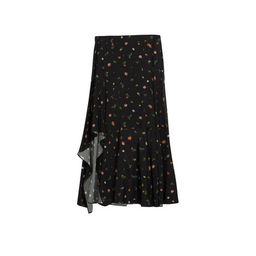 谜底花色半身裙2024夏款复古文艺亲肤不规则中长款半裙242MB0718 商品图4