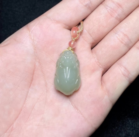 和田玉吊坠-晴水貔貅配绳