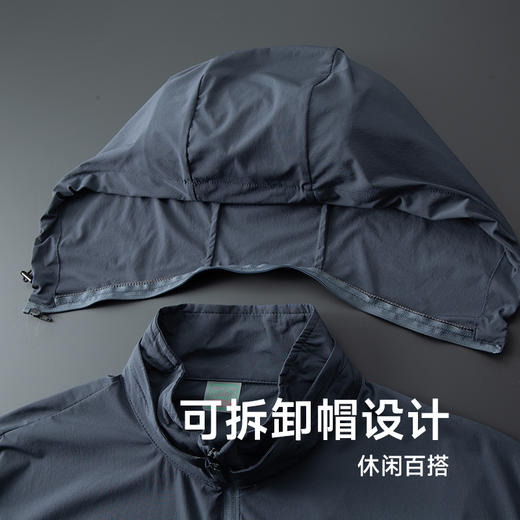 【Q】【防晒衣】【新款DWN】大依优型大码可拆卸帽外套高弹皮肤衣防晒外套男宽松加肥加大码上衣夹克薄款 商品图2