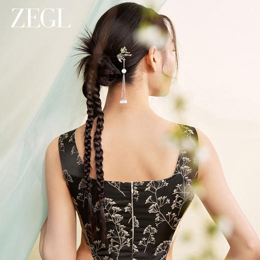 ZEGL设计师竹韵系列流苏竹节发簪新中式古风女高级感头饰发饰簪子 商品图1