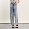 谜底牛仔直筒裤女2024年夏季新品复古高腰百搭浅色长裤242MK0689 商品缩略图0