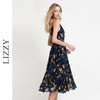 LIZZY 时尚优雅浪漫印花百褶一片式度假风裹身吊带连衣裙7997 商品缩略图1
