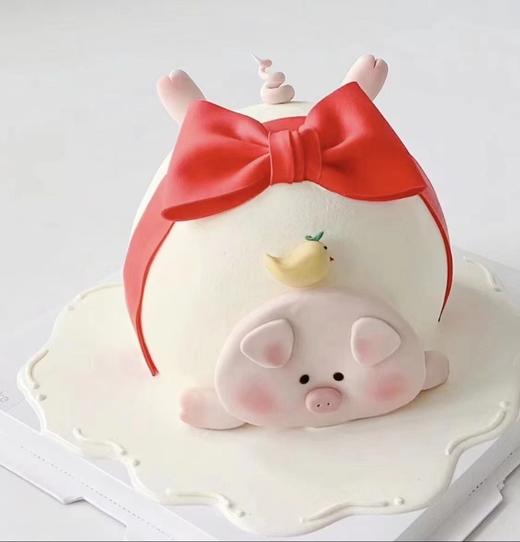 【翻糖定制】跌倒在奶油里的猪猪 商品图0