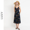 LIZZY 时尚优雅浪漫印花百褶一片式度假风裹身吊带连衣裙7997 商品缩略图2