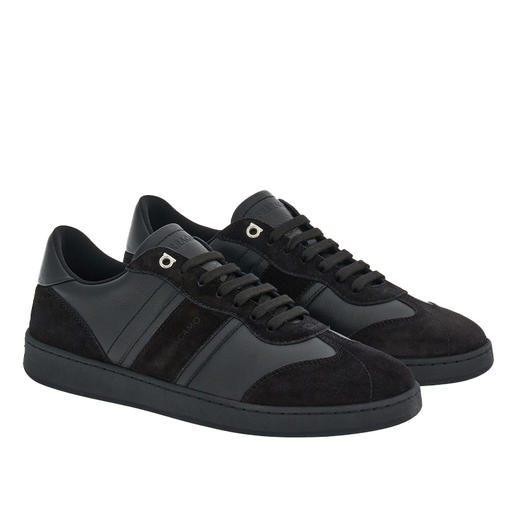 【一】FERRAGAMO 菲拉格慕 男士标识装饰低帮休闲鞋 黑色 765745 商品图0