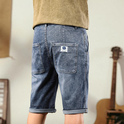【新款DYG】大依优型大码牛仔五分裤潮款牛仔短裤弹力宽松显瘦肥佬休闲男士夏加肥加大 商品图3