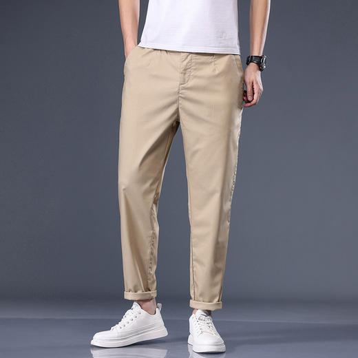 【竹纤维】【新款DYG】大依优型大码松紧腰休闲裤直筒长裤男舒适弹力休闲简约百搭加肥加大男装夏季薄款 商品图3