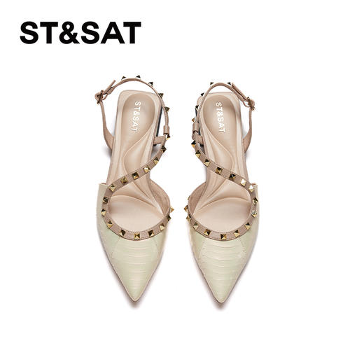 星期六时尚蛇纹铆钉中后空单鞋SSC1114075 商品图10