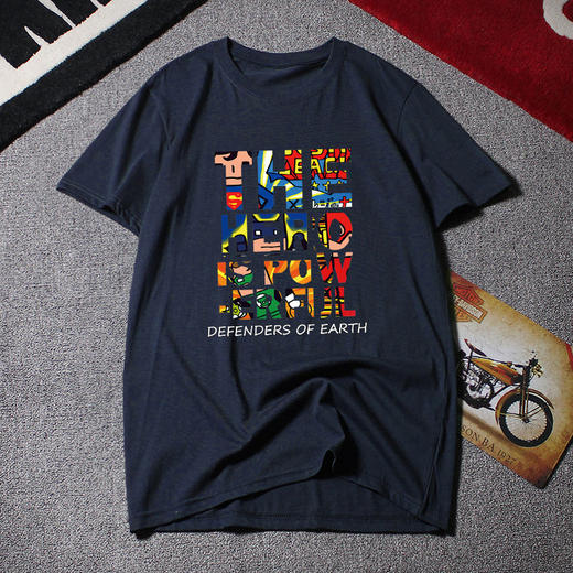 【纯棉】【新款DAL】大码夏季短袖T恤潮款圆领印花多色加肥加大男士打底上衣半袖 商品图4