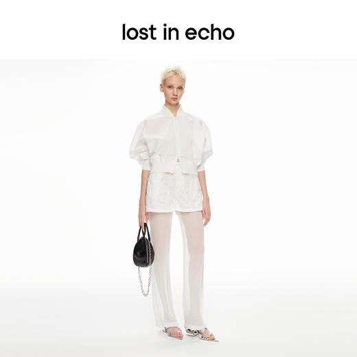 lost in echo2024春夏新品设计师品牌双层真丝透视长裤透气舒适 商品图2