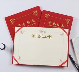 A4绒布面获奖优秀员工荣誉证书内页内芯可定制