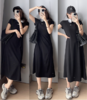 💥【巴黎足迹小黑裙】✔️1.升级版优质罗马面料💥➕高腰线➕超垂裙摆✔️ 2.极简风，💪不挑体型，显高显瘦 ✔️3.罗马面料高支高密高纤维，💦垂顺飘逸，抗皱固色，绝对抗打 商品缩略图0