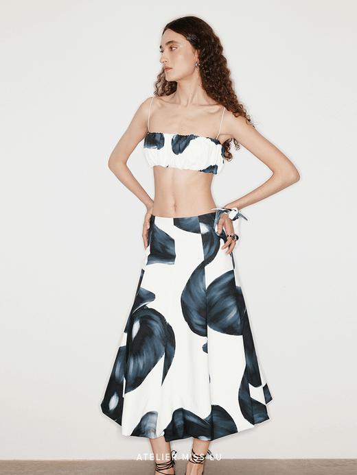 【海洋之心】品牌定染马蹄莲印花小号手拎包 商品图2