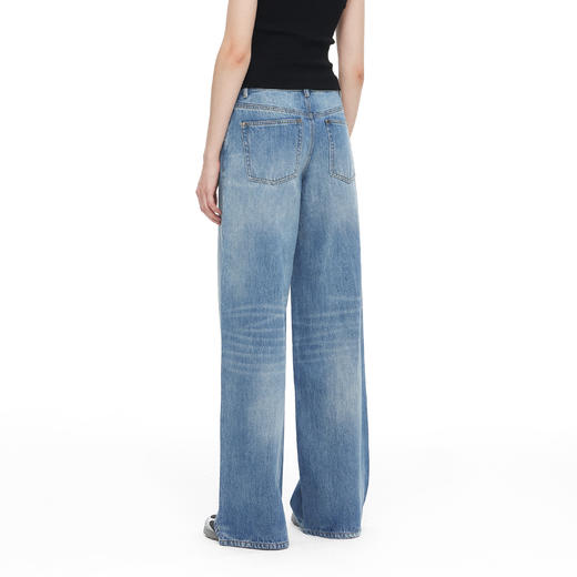 NUTH莱赛尔复古蓝洗水直筒中腰百搭牛仔裤 商品图2