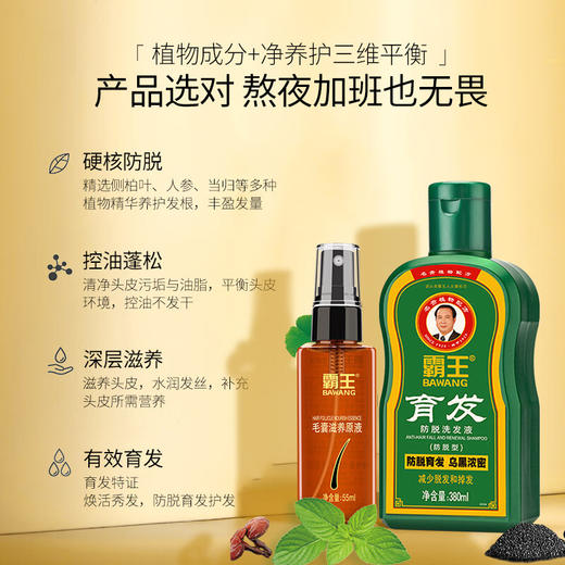 霸王  育发防脱洗发水380ml+毛囊滋养原液55ml 10101022055 商品图1