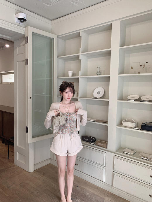 肉桂灰粉 /栀子灰 金蘑菇菇 enchante迷人弧度 冰爽透气防晒针织开衫女外搭v领上衣 商品图2