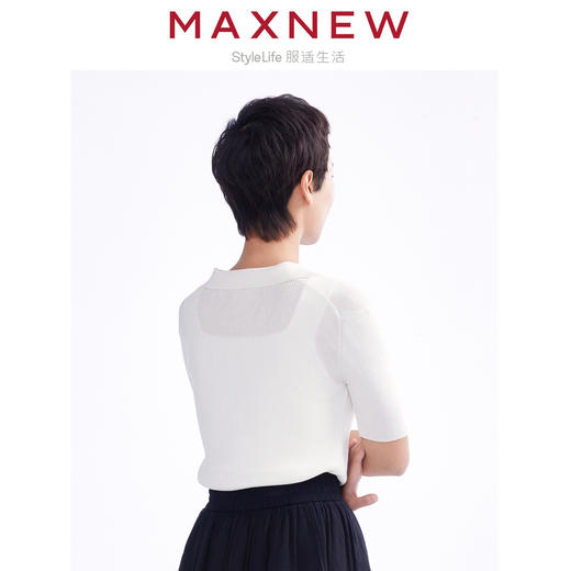 【毛衫】女装亲肤透气V领polo套衫 1N2222503 商品图2