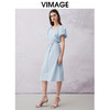 VIMAGE纬漫纪夏季新款法式复古泡泡袖V领收腰气质连衣裙V2107754 商品缩略图1