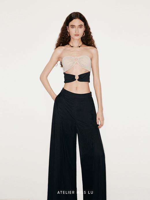 【拿铁】金属圆环镂空设计撞色弹力系带抹胸 商品图3