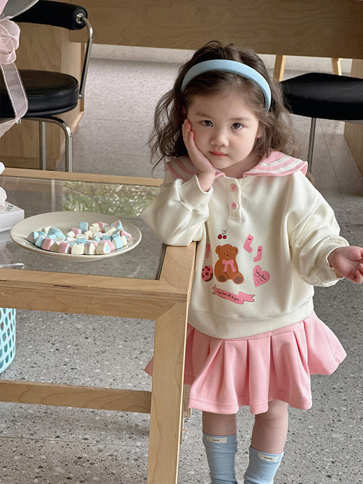 【活力学院风套装】女童春秋季套装2024新款儿童洋气时髦裙子女宝宝春装学院风两件套 商品图0