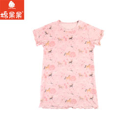 棉果果夏季新品5A抗菌女童80-130码莫代尔长款套头T恤M221140424329