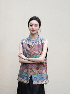 盛唐牡丹 |六合花开宋锦双面穿马甲