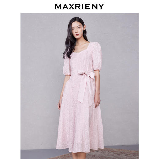 MAXRIENY落樱公主茶歇裙夏蝴蝶结连衣裙中长显瘦(货号:MC87DR273) 商品图2