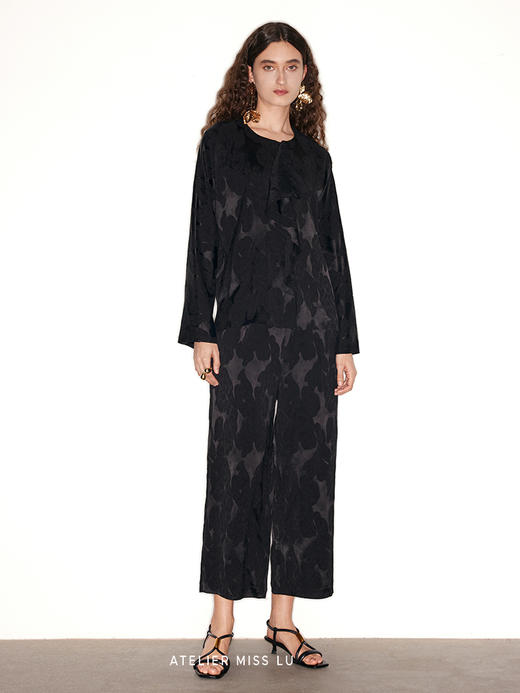 【阑珊星光】新中式肌理醋酸宽松九分裤 商品图1