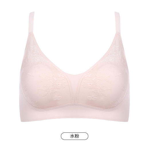都市丽人Vbra内衣女浪漫蕾丝文胸无尺码3/4杯超薄款速干无钢圈二排扣LB461K 商品图10