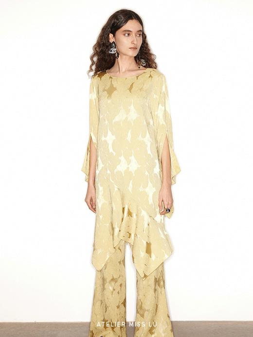 【港岛日落】新中式不规则下摆拼接醋酸连衣裙 商品图3