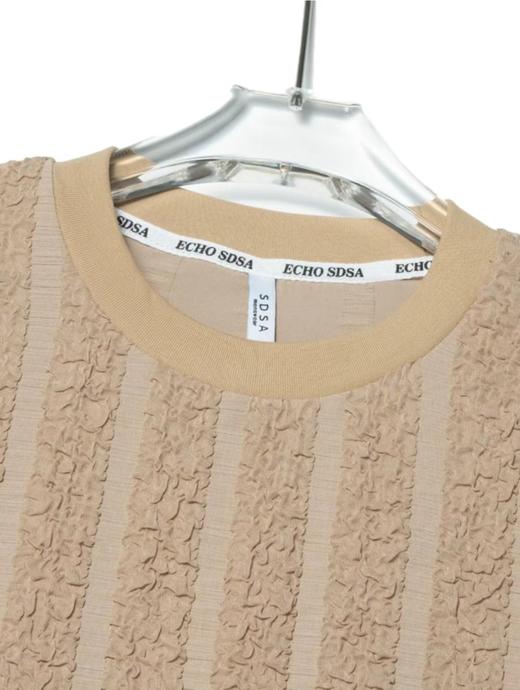 T93夏季圆领泡泡纱压皱工艺舒适宽松百搭日常短袖潮流休闲针织T恤 商品图1