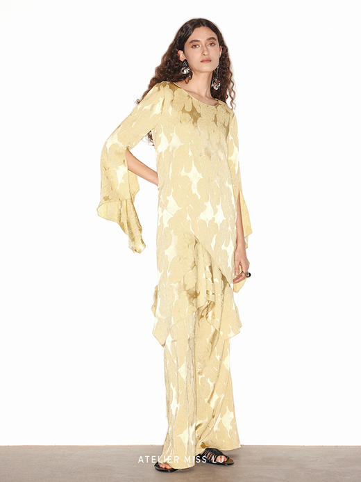 【港岛日落】新中式不规则下摆拼接醋酸连衣裙 商品图1