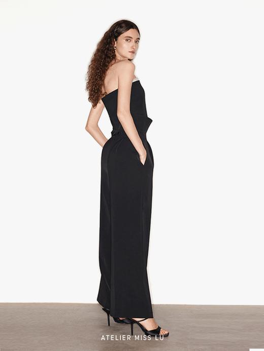 【迷雾】柔纱裁片拼接不规则抹胸上衣 商品图3