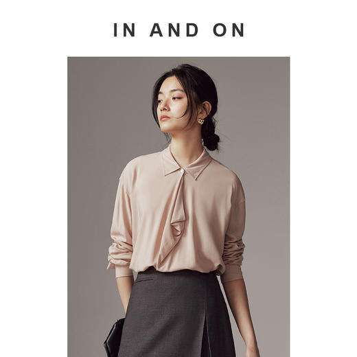 IN AND ON 新款 左岸慢调  法式环领超柔长袖衬衫54166 商品图0