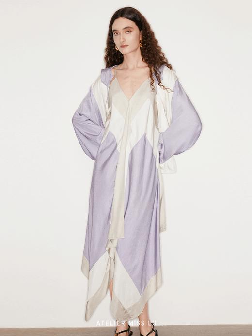 【葡萄奶昔】撞色拼接复古连帽拉链醋酸上衣 商品图2