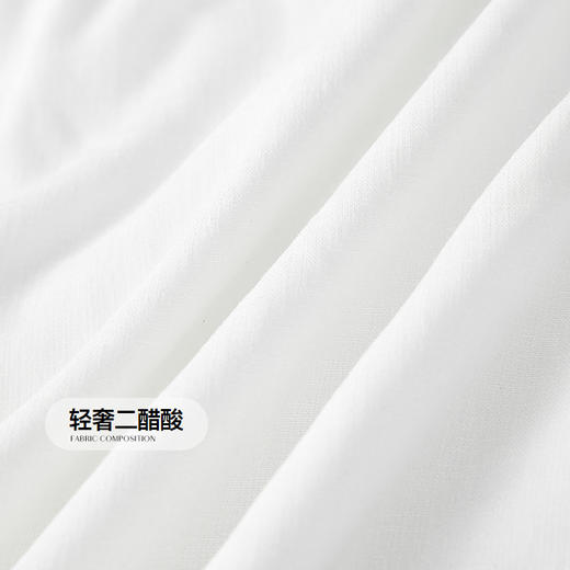 三彩2024夏季新款二醋酸仿麻小白裙无袖收腰A字裙极简风长裙优雅S 商品图4