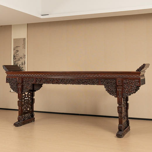 二十世纪 红木梗面灵芝纹大翘头案 商品图4