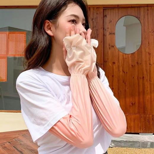 渐变冰袖防晒女夏季薄款防紫外线袖套宽松长冰丝手袖护臂开车手套 商品图4