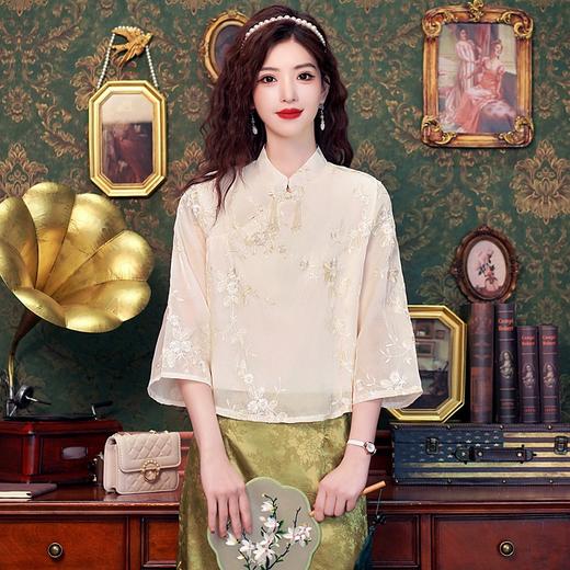 新中式国风古风禅意盘扣上衣K-624T1319 商品图1