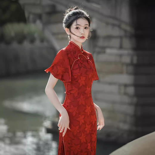 日常修身，高腰气质敬酒服改良旗袍XL-24109 商品图1