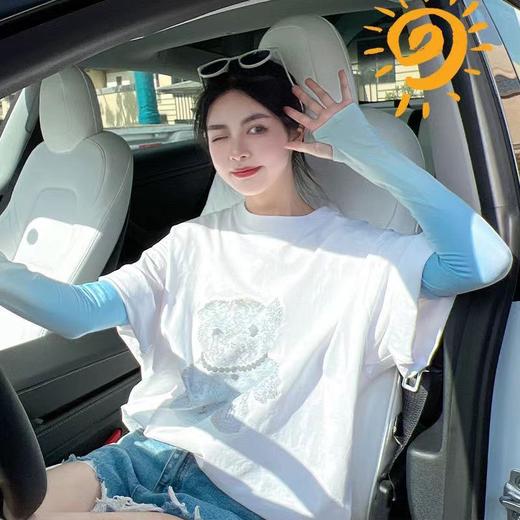 新款渐变冰袖女ins高颜值防紫外线防晒冰丝袖套骑行护臂夏薄款 商品图5