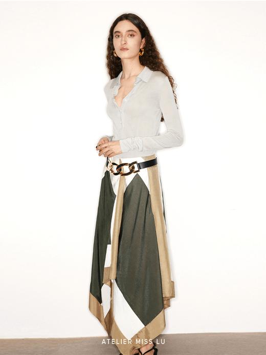 【薄荷弹珠】复古老钱风长袖冰感针织上衣 商品图3