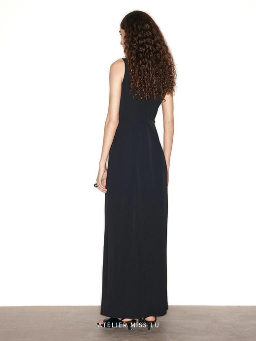 【西野暮色】立体纽结设计侧开叉长礼裙 商品图3