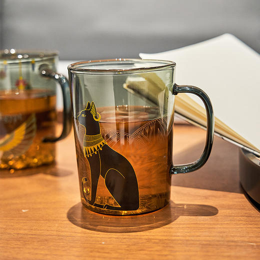 大英博物馆 埃及系列 盖亚·安德森猫 伊西丝 烟灰色玻璃把手对杯情侣礼盒450ml 商品图2