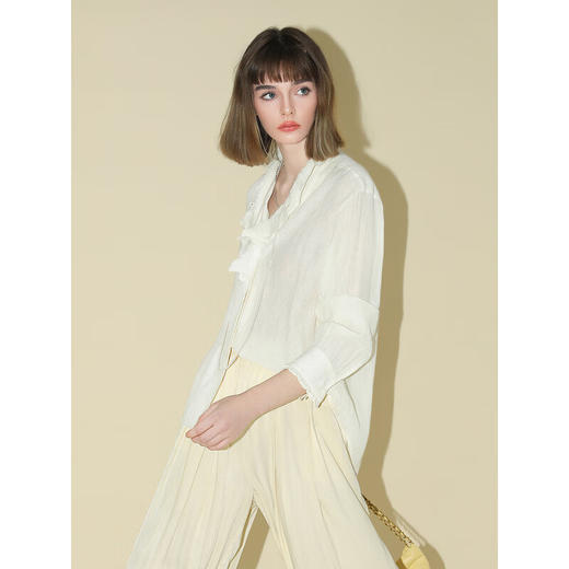 COCOBELLA温柔风肌理感荷叶领优雅衬衫荷叶边遮阳衬衣SR3002 商品图2