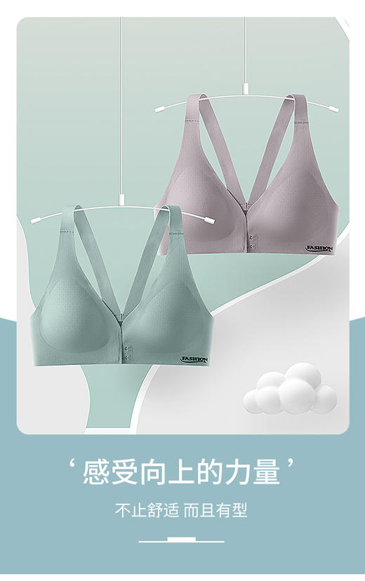 女士文胸冰丝前开扣无痕无感美背内衣2825 商品图1