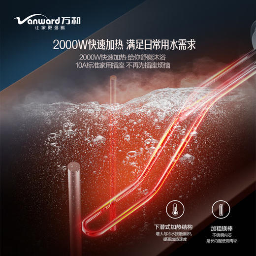 万和 60升 加长防电墙 水电分离 漏电提醒 增容大出水量 E60-T3 商品图2