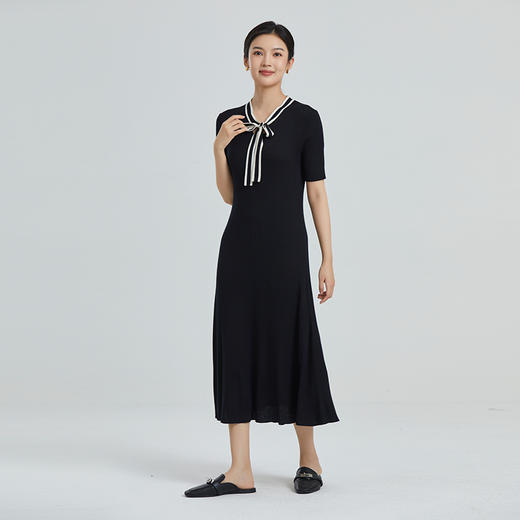 东黎 • 山羊绒女士春夏精纺百搭中长款连衣裙 4221 商品图5