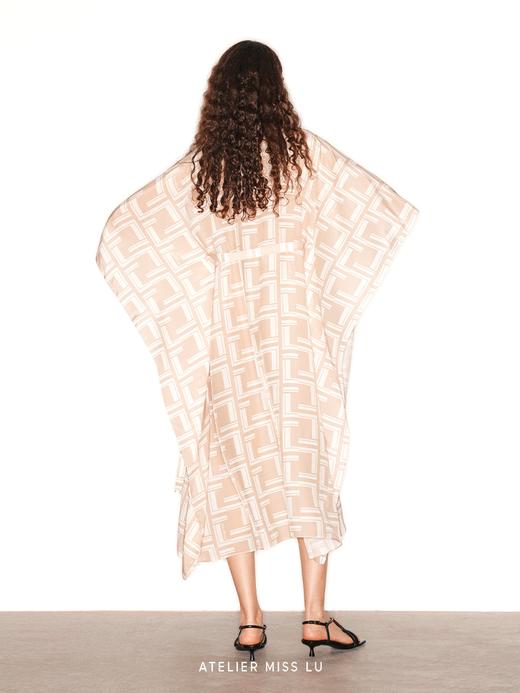 【风之谷】品牌定染印花立裁桑蚕丝连衣裙 商品图2