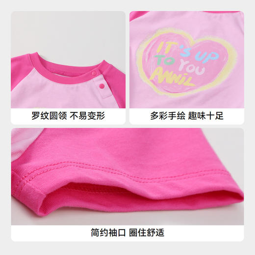 女童甜酷全棉T恤圆领短袖夏季新款安奈儿童装实体店同款XG421705 商品图4